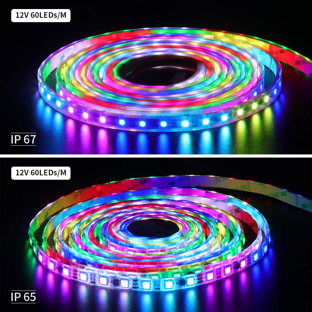 PAUTIX 5M WS2811 RGB лента светодиодов SMD 5050 яркая адресуемая умная внешняя управление 1 IC 3 светодиода IP30/IP65/IP67 DC12V 24V включено.