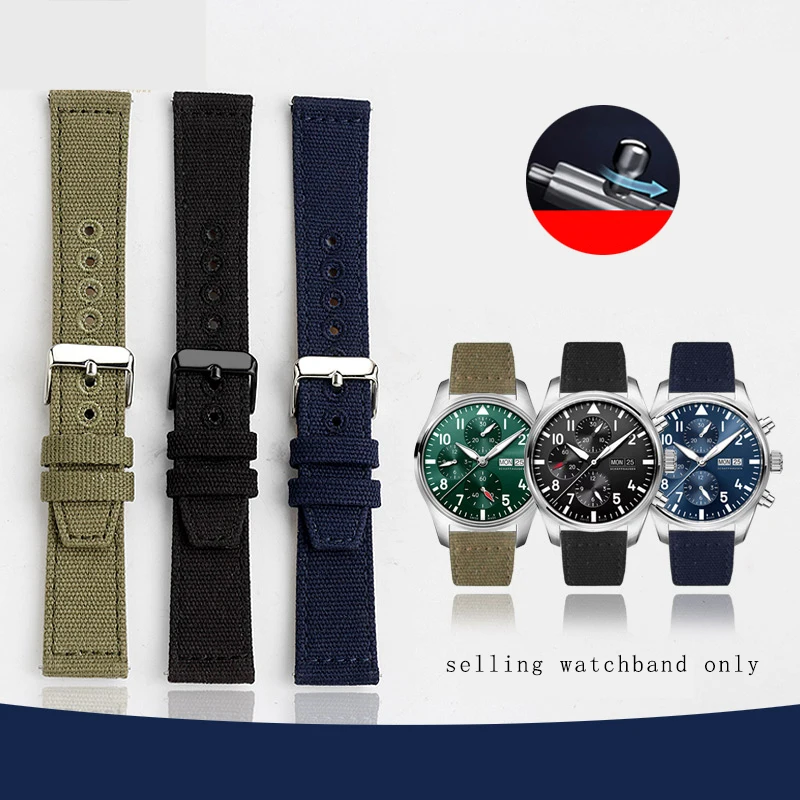 Ремешок холщовый для IWC Португалия IW500705 Citizen Sky Eagle JY8074 нейлоновый быстросъемный