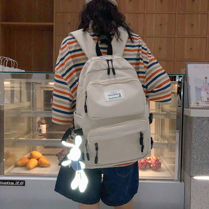 

2023 Fashion Women's and Men's Backpacks Lightweight Laptop Schoolbag Travel Capacity Large Pluggable Suitcase Pole Backpack