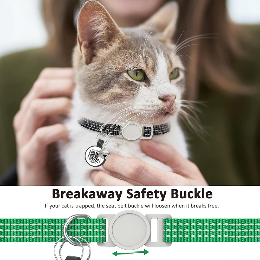 Ошейник для кошек с идентификационной биркой QR-кода и именем звонка Аксессуары