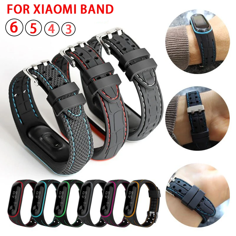 Bracelet for Xiaomi Mi Band 6 5 4 3 Sport Silicone Watch Band Wrist for Mi Band 6 Strap 5 Bracelet for Xiaomi Band 4 NFC Belt 3