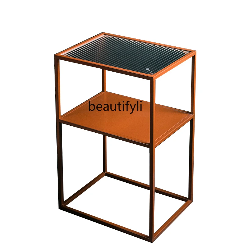 

Скандинавский столик для дивана yj, простой железный закаленный минималистичный маленький кофейный столик Changhong для балкона