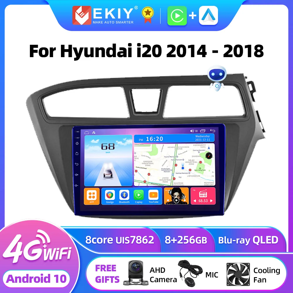 EKIY T7 беспроводной CarPlay Android авто радио для Hyundai i20 2014-2018 автомобильный