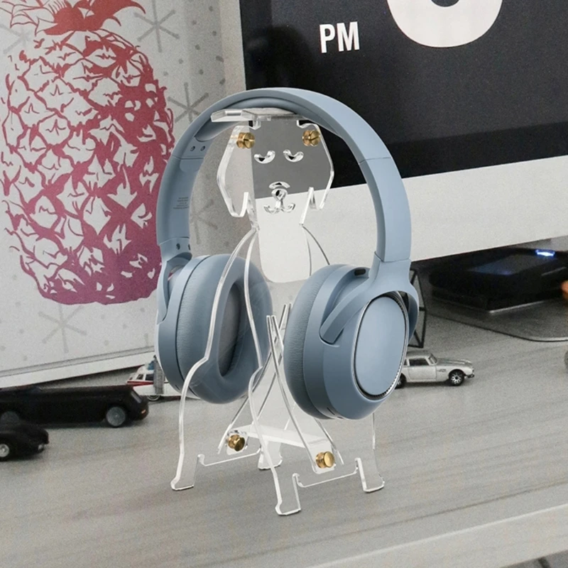 

Elegant Acrylic Headphone Stand, Headset Holder Secure Base Headphone Rack Stand Exquisite Detaills Storage Racks 896C