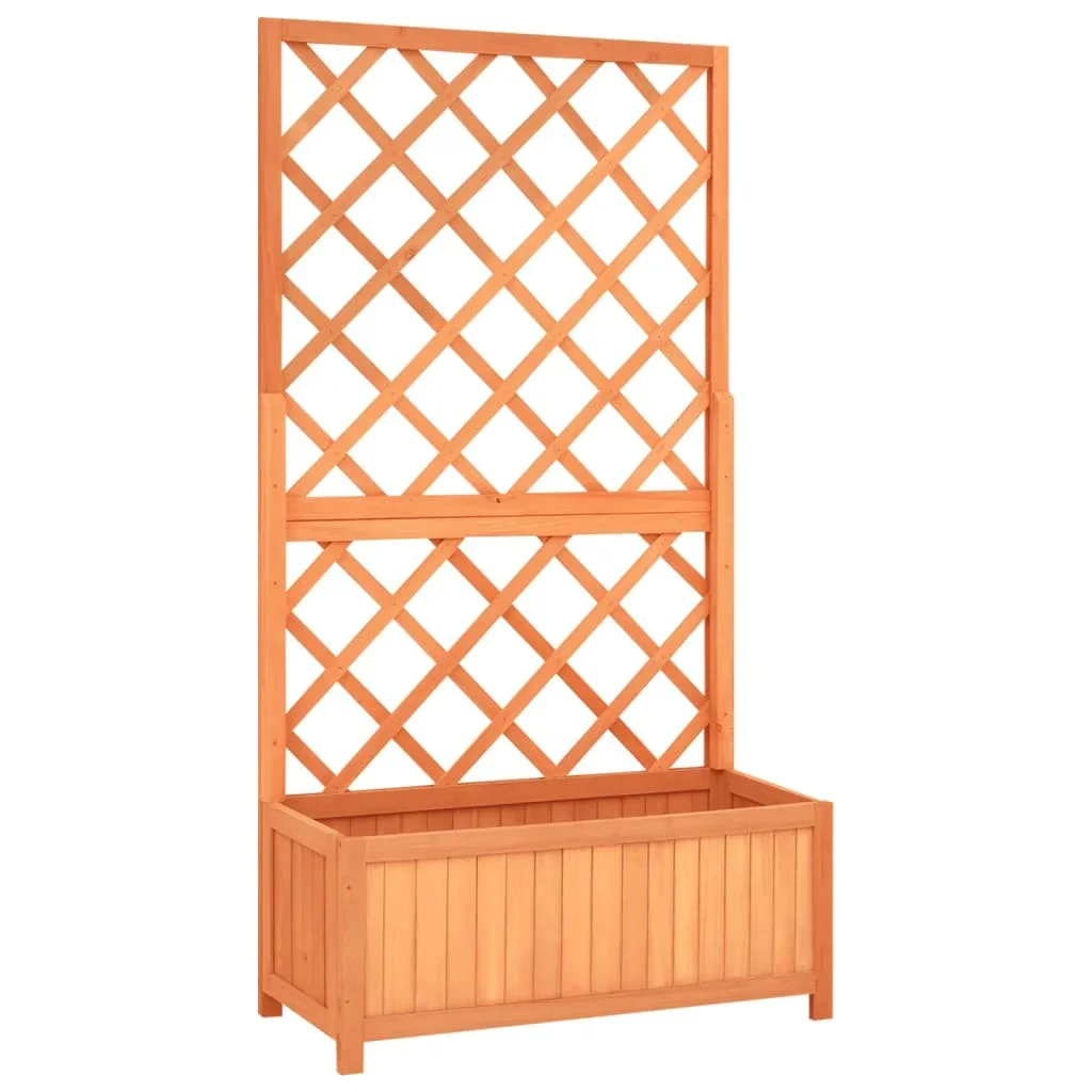 

Garden Trellis Planter Brown 27.6"x11.8"x53.1" Solid Firwood
