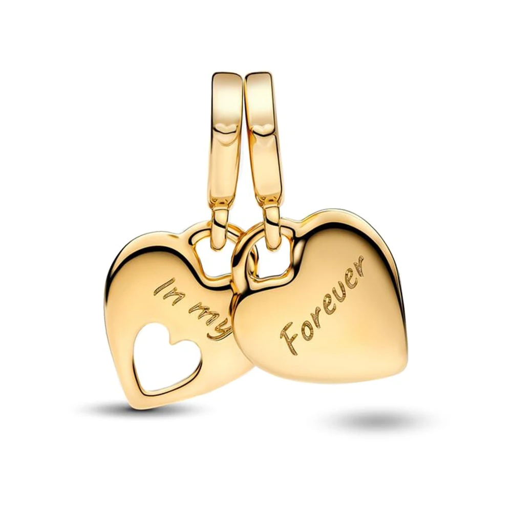 Двойные подвески в форме сердца бусины для матери и дочери подходят