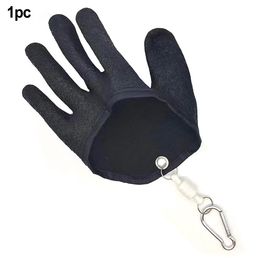 

Fishing Gloves 1pcs Black Catching Gloves Detachable Fisherman Gloves Non-slip Gloves Rubber + Polyester Fiber