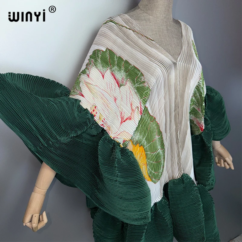 Элегантное плиссированное короткое платье WINYI для женщин, пляжная накидка, кафтан, абайя, мусульманская мода, роскошная вечерняя одежда для Дубая (art.: 3920dc2a8de96) - 3920dc2a8de96