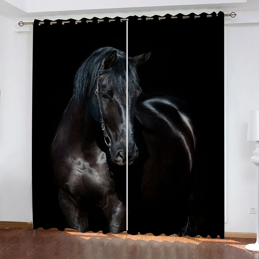 Затемняющие шторы HUANZHUANG для окон черные с животными недорогие большого размера