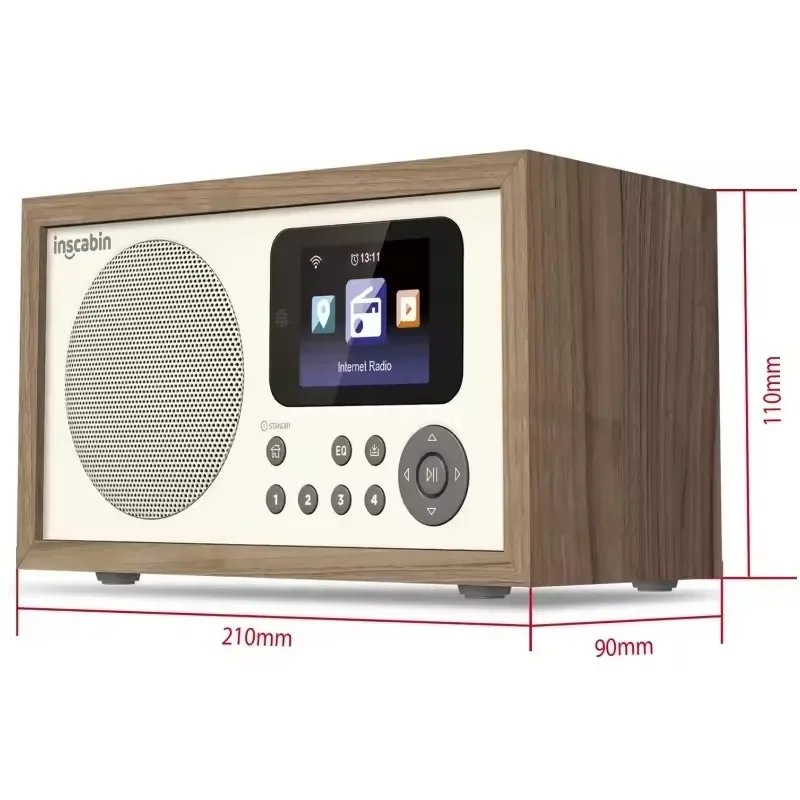 Фото Ретро-портативное интернет-радио, Wi-Fi/DAB/FM-радио, беспроводная Bluetooth-колонка, с пультом ДУ, поддержкой Spotify Connect, цветной TFT-экран №5