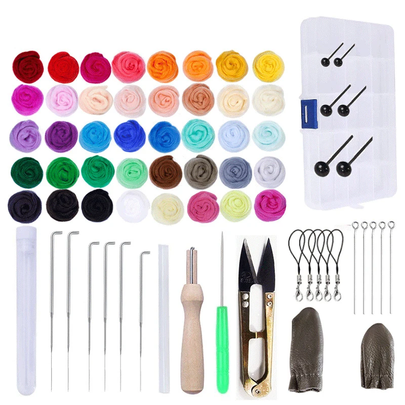70/50 цветов набор для валяния иглой инструменты шерсти игл ручного войлока ткани