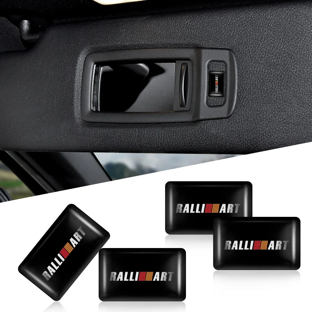 

10Pcs Car Accessories 3D Epoxy Resin Emblem Car Interior Stickers For Mitsubishi Lancer EX Ralliart Outlander 3 Pajero l200 etc