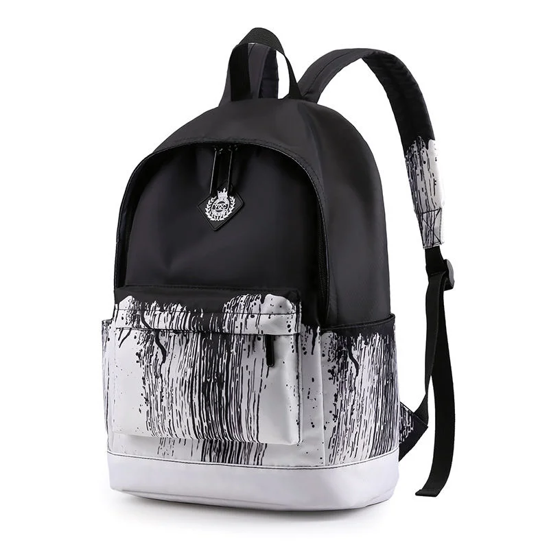 

Black White School Satchel Unisex Casual Daypack Lightweight Women Back Bag Designer School Bags For Teenage Girls Boys College