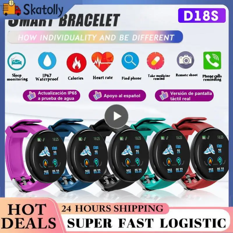 

1.44 Inch Smartwatch Fitness Tracker Smart Watch Blood Pressure Heart Rate Monitor Smart Bracelet Round Fashion Electron Clock