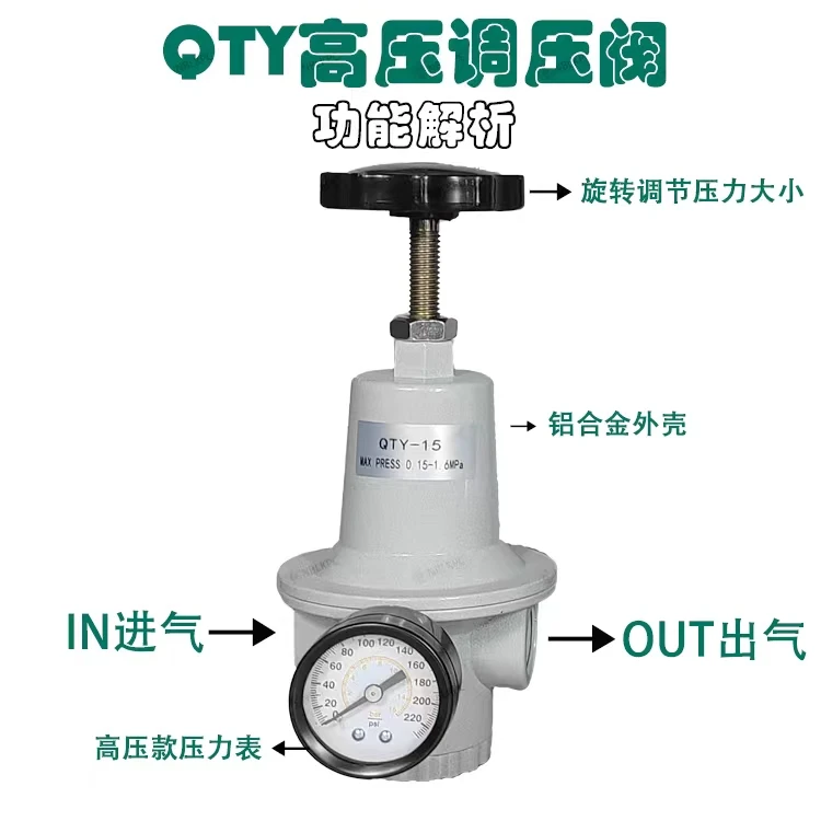 Фото Air compressor high pressure reducing valve air pump gas pressure regulating valve filter 16kg QTY- 08/10/15/20/25 №2
