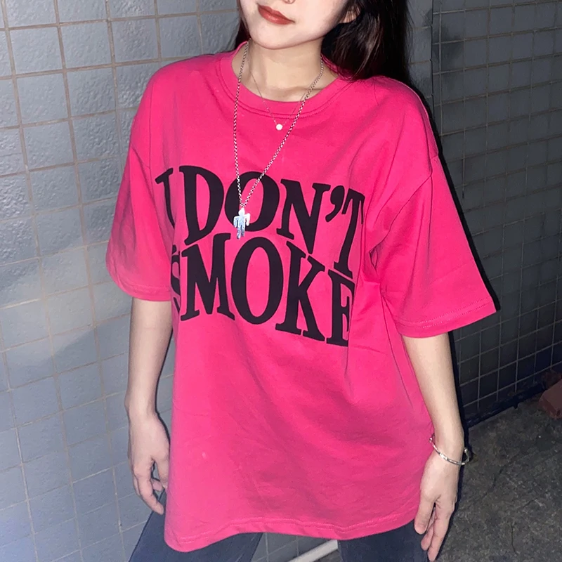 

Женская футболка с коротким рукавом, свободная футболка большого размера в Корейском стиле, 2022