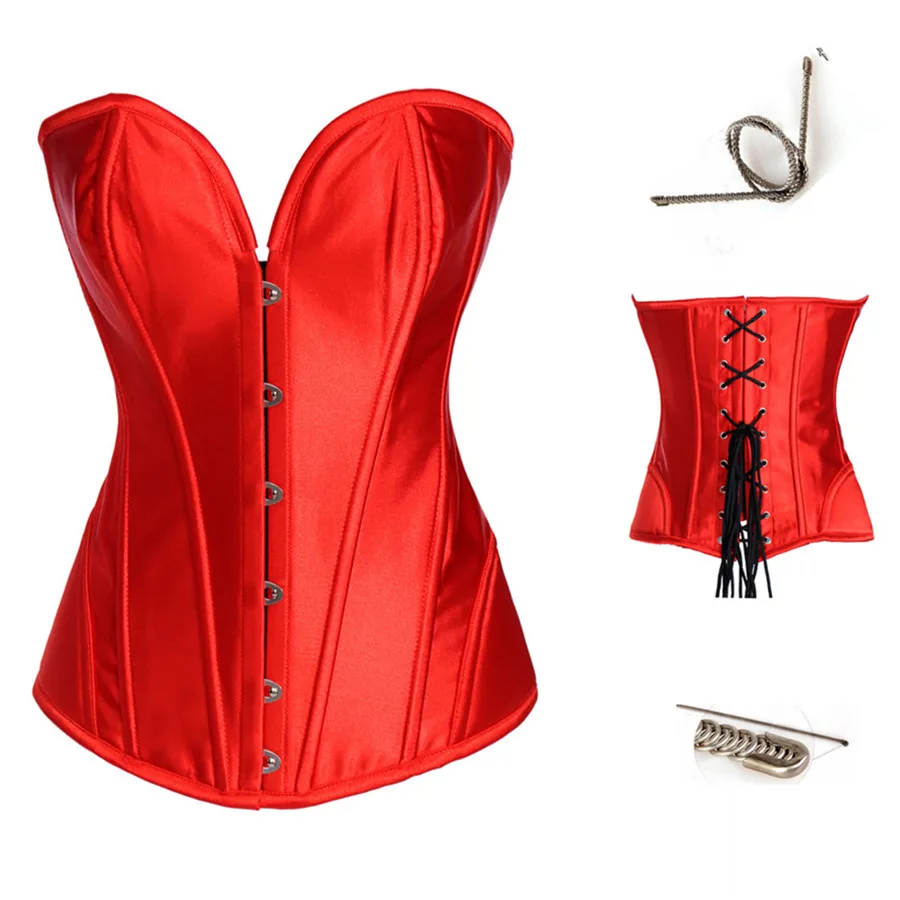 Корсет в стиле стимпанк со стальными костями корсет под грудью топ черный