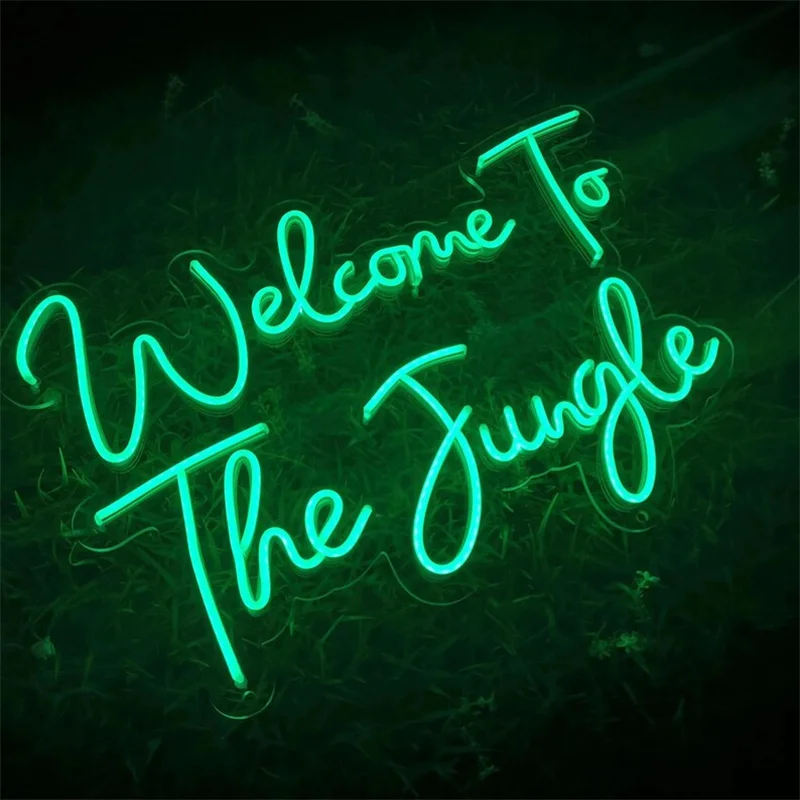 

Wanxing Welcome To The Jungle Neon Sign LED Light Shop Entryway Front Porch Bedroom Home Party Wedding Kidroom Wall Decor Gift