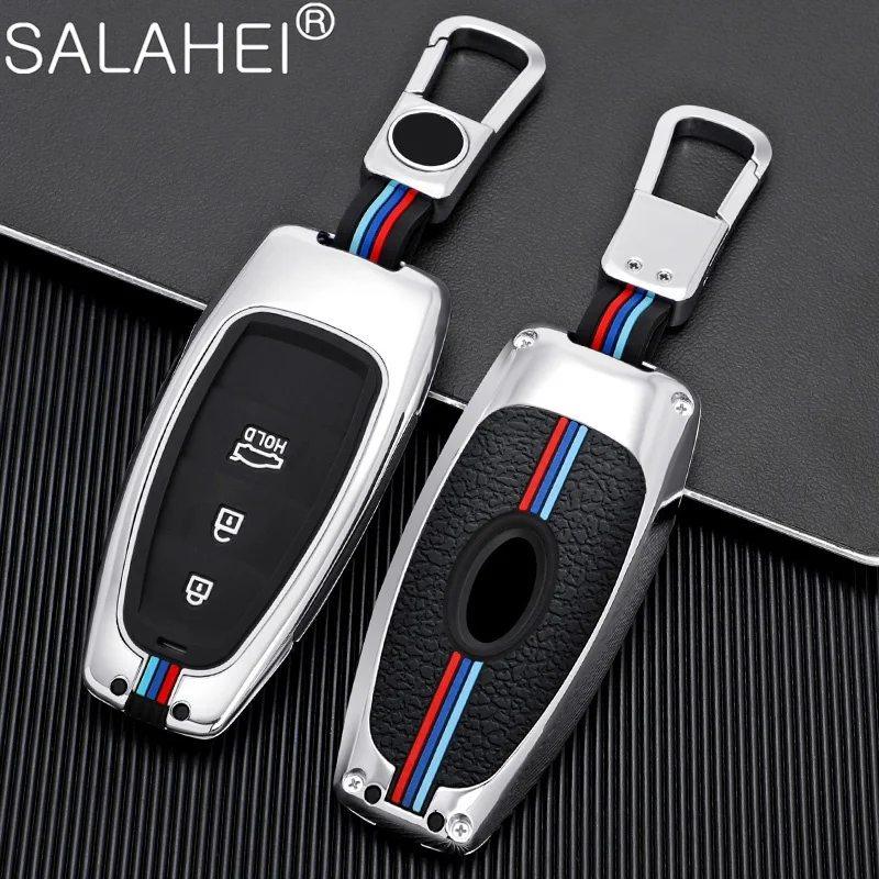 

Car Key Remote Case Cover For Hyundai Solaris Sonata Hybrid NEXO NX4 New Grand Santa Fe Tucson 2020 2021 Keychain Accessories