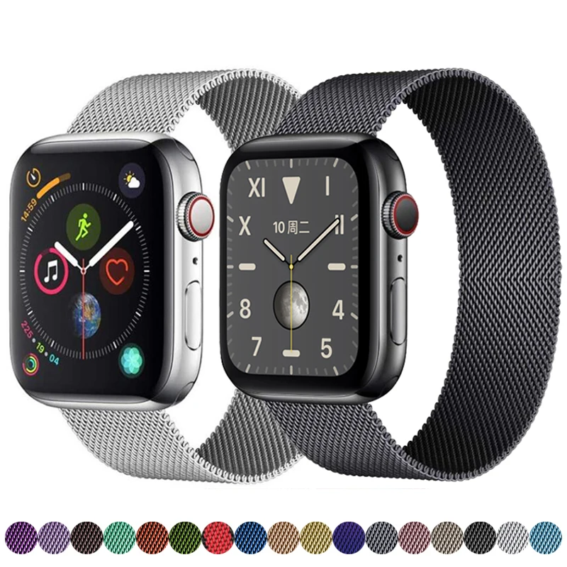 

Milanese Strap For Apple Watch Band 44mm 40mm 45mm 41mm 42mm Stainless Steel Magnetic Loop Bracelet IWatch Series 7 6 5 4 3 SE