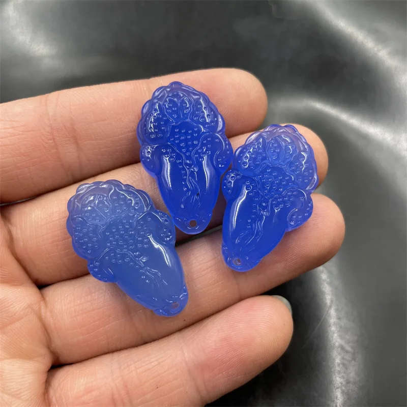 Дешевые Натуральные нефритовые товары подвеска из голубого халцедона с голубым