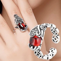 vintage thai silver pomegranate pixiu dragon and phoenix chengxiang transferring fortune ring