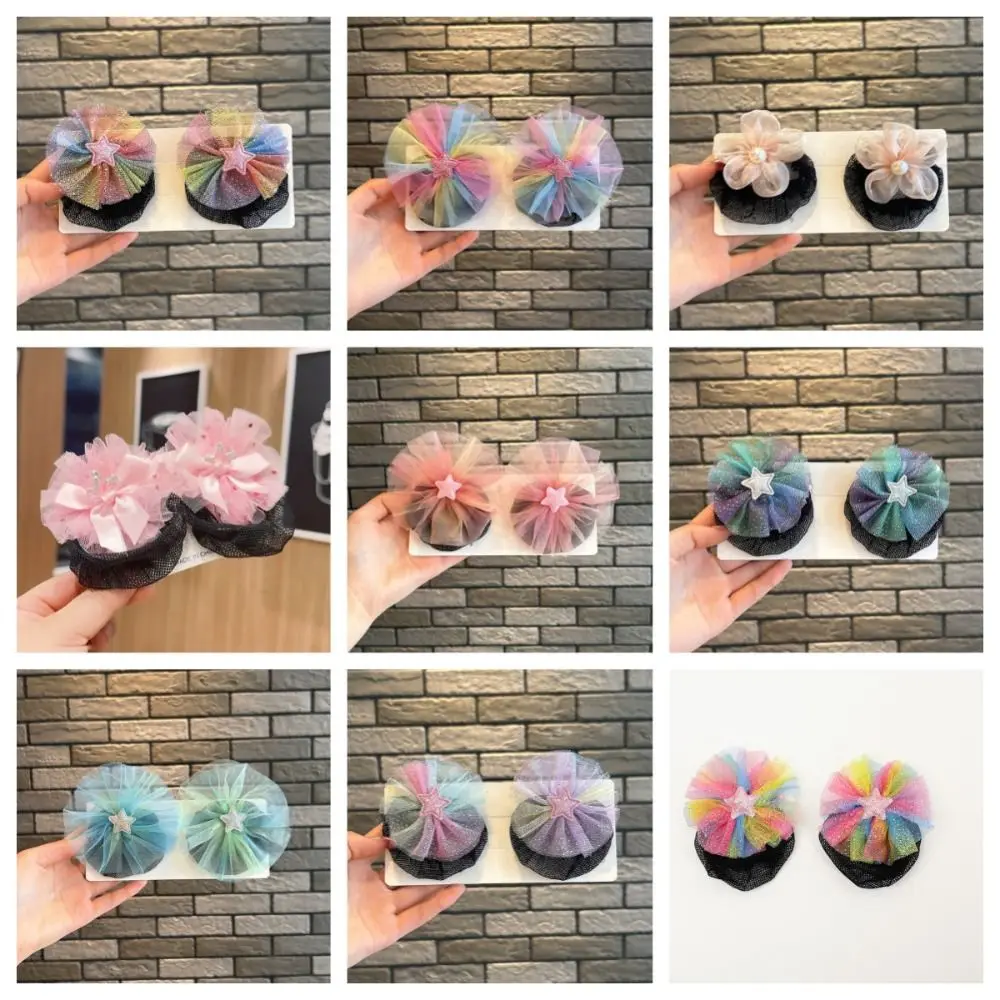 Принцесса Детская красочная тканевая сетка для волос выступления на сцене