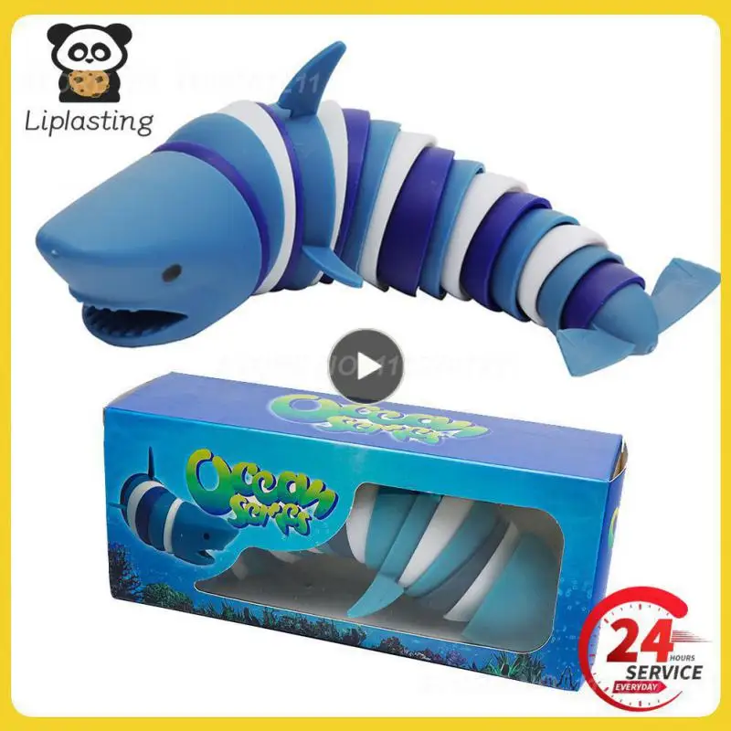 

Ocean Shark Dolphin Decompression Fun Squeeze Toy Children's Educational Caterpillar Stress Relief Toy Adult Birthday Gift