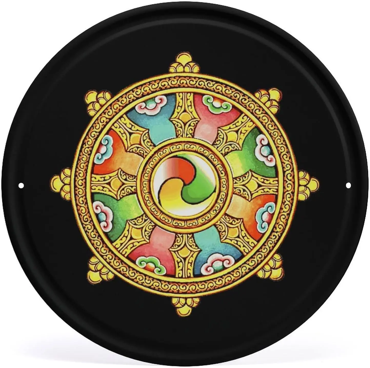 Тибетские колеса металлические вывески круглые жестяные винтажные картины