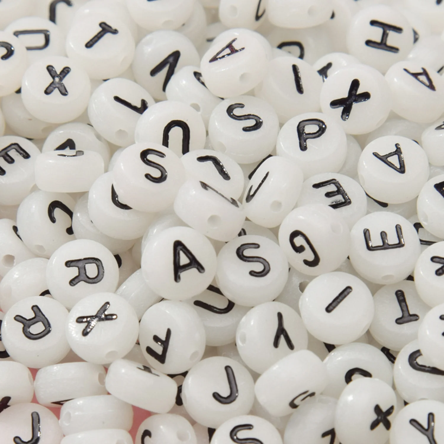 Бусины с круглыми буквами бусины акриловые светящиеся браслеты ручной работы