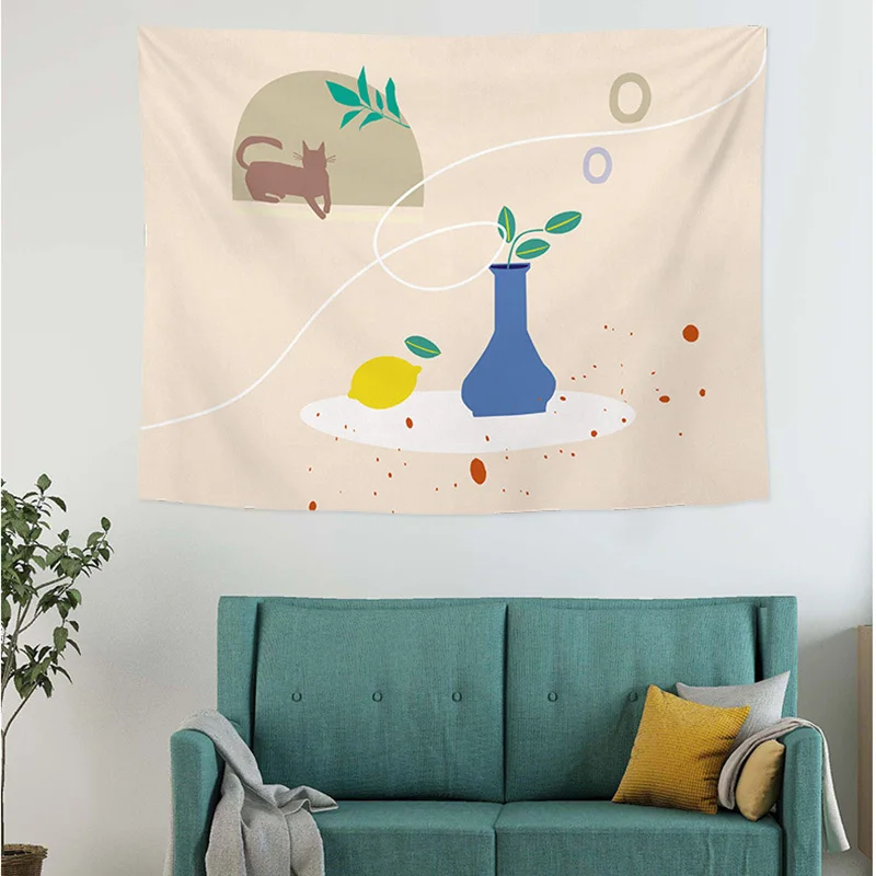 

Simple Decor Tapestry Wall Hanging Background Carpet Fabric Abstract Painting Blanket Dormitory Bedside Home Wall Tapestries