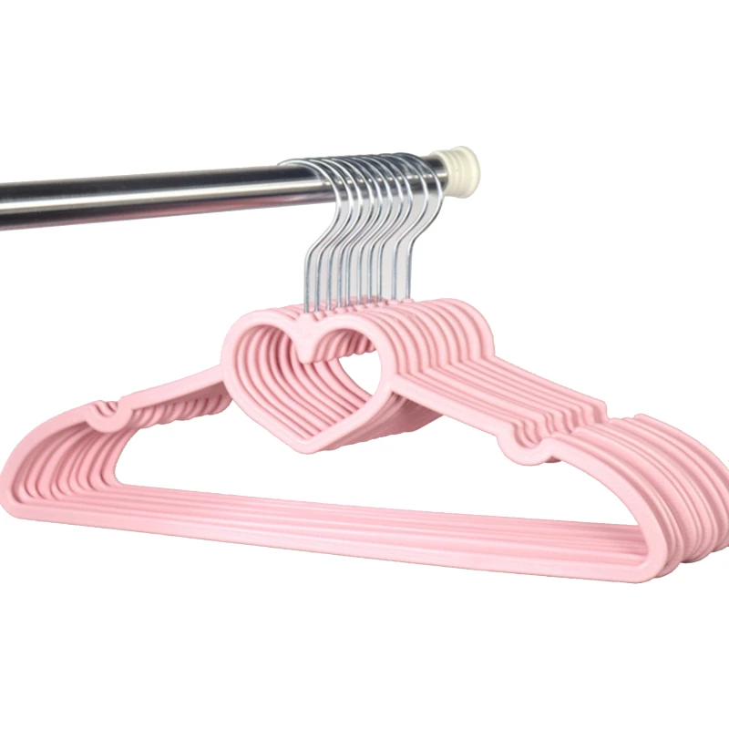 

Вешалка для одежды, Прочная вешалка из АБС-пластика с сердечками, вешалка для пальто для взрослых и детей, подвесные принадлежности для одежды (розовый цвет), 10 шт.