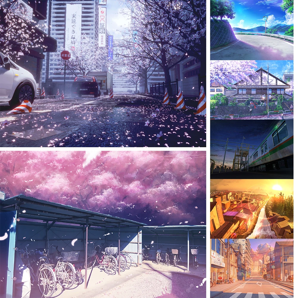 

Exquisite Painting Style of Japanese Animation Architectural Scenery Poster High-gloss Photo Paper HD Print Wall Sticker Decor