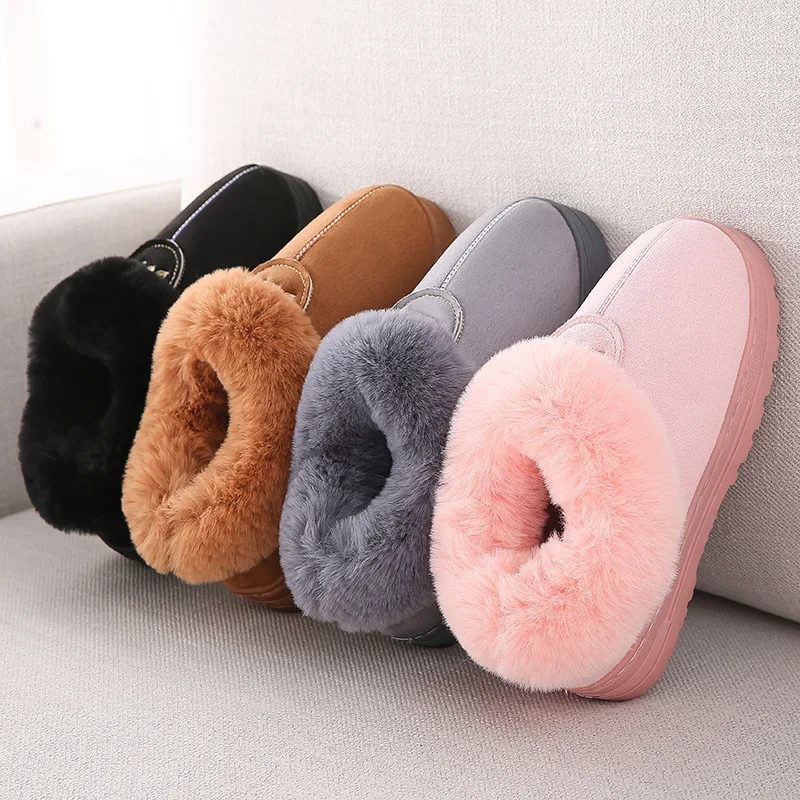 

Comemore Winter Warm Women Slippers Female Platform Furry Fur Plush Men's Indoor Home Slipper House Shoes Woman Plus Size 44 New