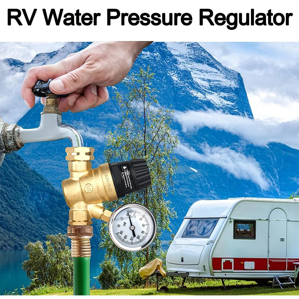 Редуктор давления воды с ручкой 3/4 латунный компактный манометром и 2 фильтрами