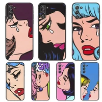wounded woman crying phone cover hull for samsung galaxy s6 s7 s8 s9 s10e s20 s21 s5 s30 plus s20 fe 5g lite ultra edge