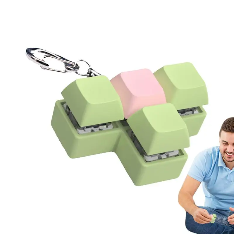 4-клавишный тестер вала игрушечный брелок на палец игрушка светящаяся