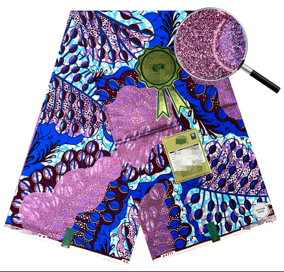 2024 африканская ткань Grand Glam с блестками Supe-V золотистая восковая мягкая Анкара