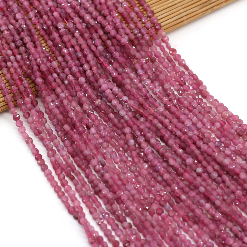 Натуральные полудрагоценные камни сплющенные граненые турмалиновые бусины в