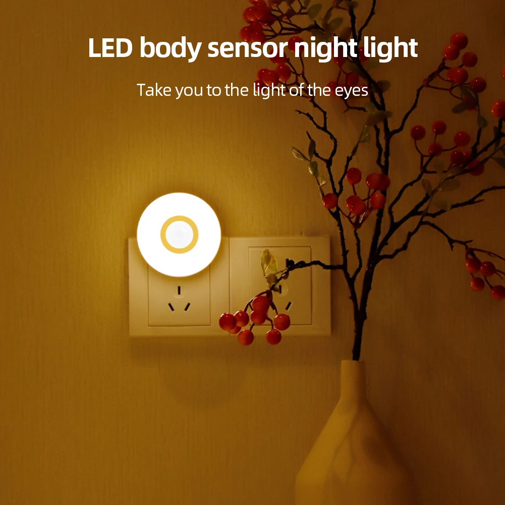 

2pcs Night Light Plug in Energy-Saving Motion Sensor Auto On/Off Motion Activation Nightlight 0.8W LED for Kids Bedroom Bathroom