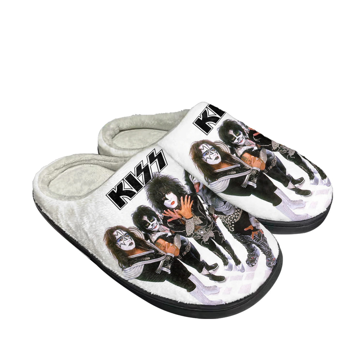Heavy Metal Rock Band Kiss Fashion Home Cotton Custom Slippers Mens Womens Sandals Plush Bedroom Keep Warm Shoe Thermal Slipper