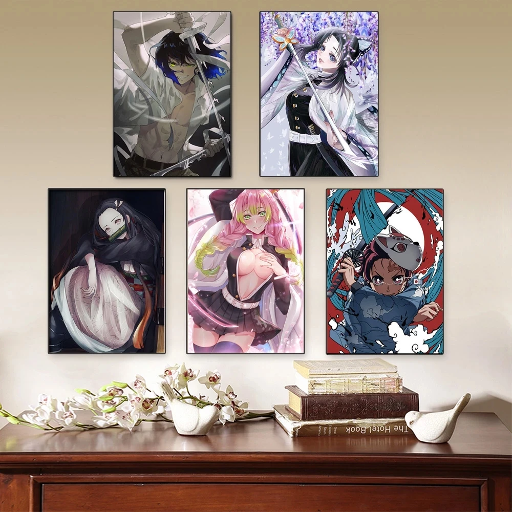 

Wall Art Canvas Painting Anime Demon Slayer Print Posters Nordic Modern Style Modular Pictures Bedroom Living Room Decoration