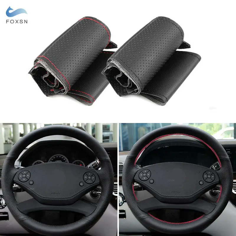 Кожаная накладка на руль автомобиля с ручной оплеткой для Mercedes Benz S Class W221 2009 2010 2011