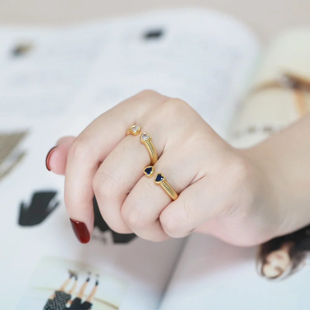 OCESRIO модное разноцветное женское кольцо с сердцем позолоченное циркониевое