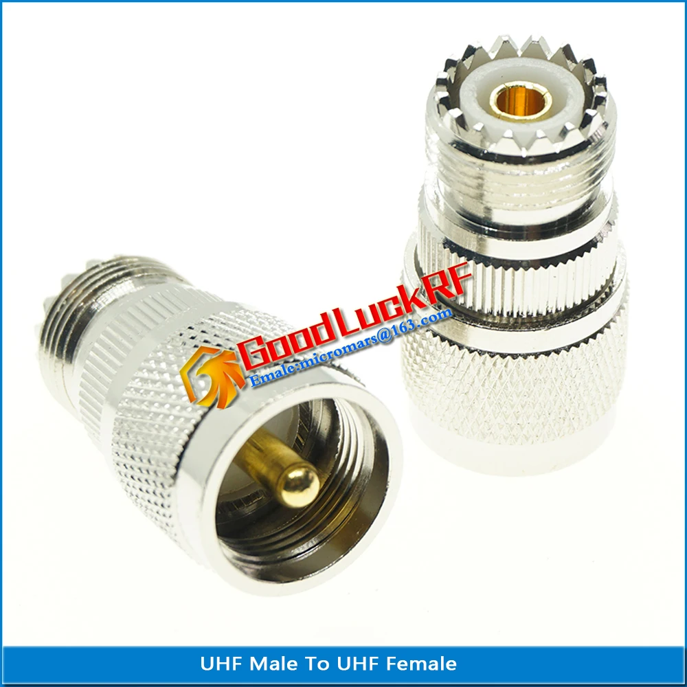 

1X Pcs UHF Male To UHF Female PL259 PL-259 SO239 SO-239 Plug Connector Socket Nickel Plated Brass Straight RF Coaxial Adapters