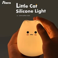cartoon cat silicone led night lamp touch sensor animal light colorful child gift sleeping creative bedroom desktop decor lamp