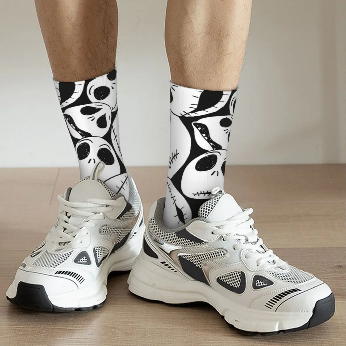 Сумасшедшие носки для мужчин с рисунком Хэллоуина хип-хоп Харадзюку скелет череп