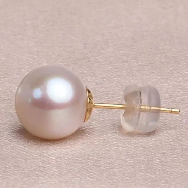 Женские серьги из японского жемчуга круглые натурального золота 18 К Au750
