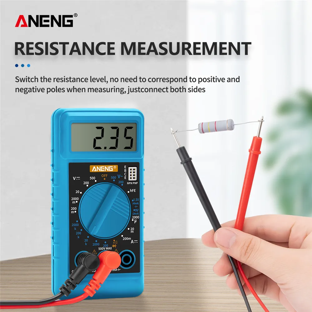 

DT182/M167 Digital Mini Multimeter DC/AC Voltage Current Meter Handheld Pocket Voltmeter Ammeter Diode Triode Tester Multitester