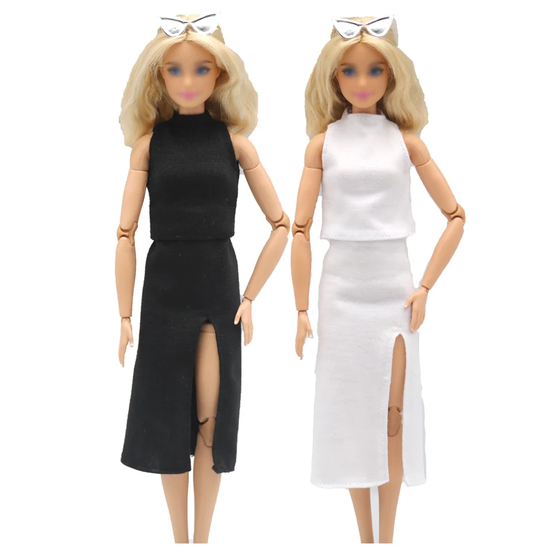 

High Neck Shirt Slit Skirt 1/6 BJD Doll Clothes for Barbie Dress for Barbie Dolls Accessories 11.5" Dollhouse Outfit Kids Toys